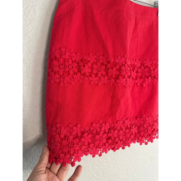 J. Crew Scalloped Crochet Lace Mini Skirt Twee Academia Preppy Spring Vacation - Picture 2 of 6